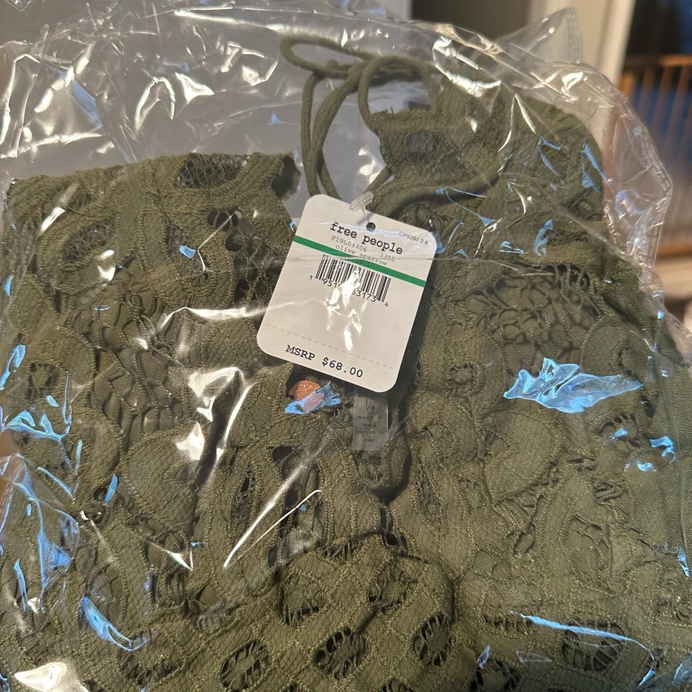 Free People Adella Cami Olive Sparrow New with Tags - Picture 7 of 7
